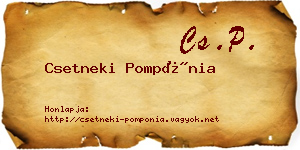 Csetneki Pompónia névjegykártya